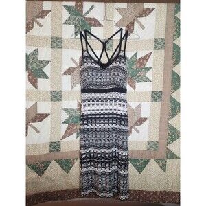 Womens Tie Back Dakini Sleeveless Dress Size S/P Black White